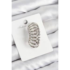 Pirinç Yay Model Gümüş Renk Sağ Kıkırdak Küpe