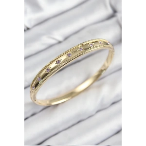 Pirinç Zirkon Taşlı Kutup Yıldızı Model Gold Renk Kadın Kelepçe