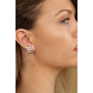 Rose Renk Ağaçlı Bayan Küpe