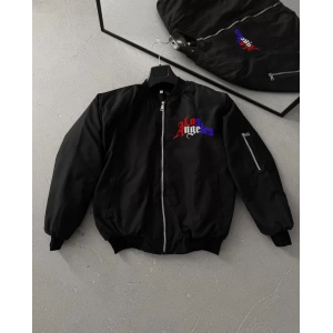 Los Angeles Siyah Bomber Mont – Fermuarlı, Cepli, Kapitone Astarlı, Bahar ve Kış Günlük Kullanım İçin Unisex Ceket- Siyah