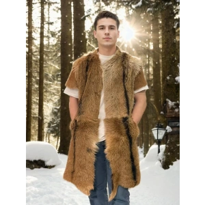 Unisex Kolsuz Uzun Yelek - Kahve