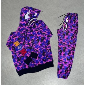 Unisex Pubg Bape x Shark Eşofman Takımı - Mor