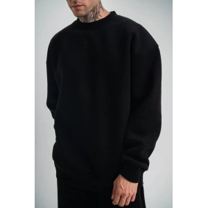 Uzun Kol Bisiklet Yaka Basic SweatShirt - Siyah