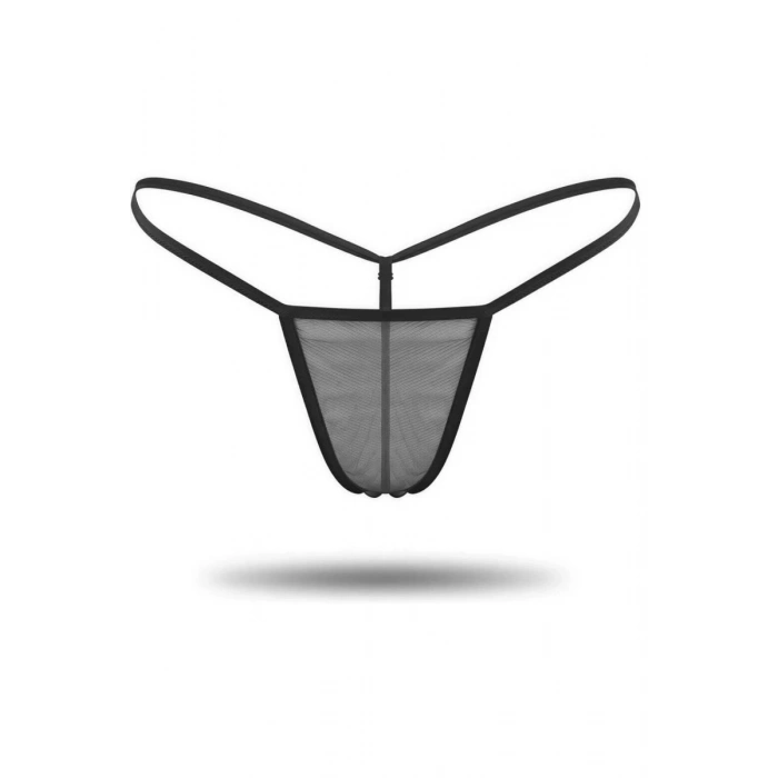 3lü Renkli Transparan Tül String Tanga Brf0369