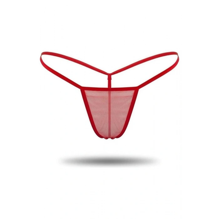 3lü Renkli Transparan Tül String Tanga Brf0369