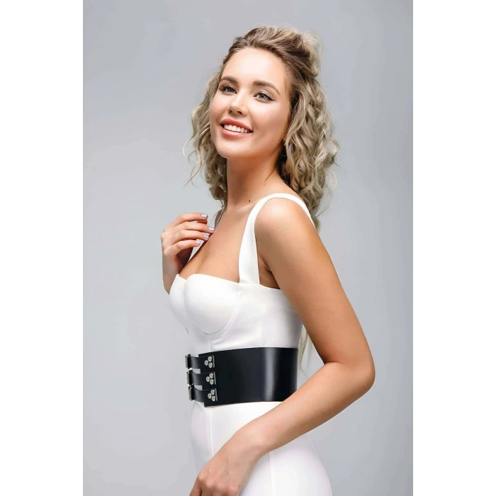 3 Tokalı Şık Deri Kemer, Elbise Üzeri Deri Kemer - Brf827