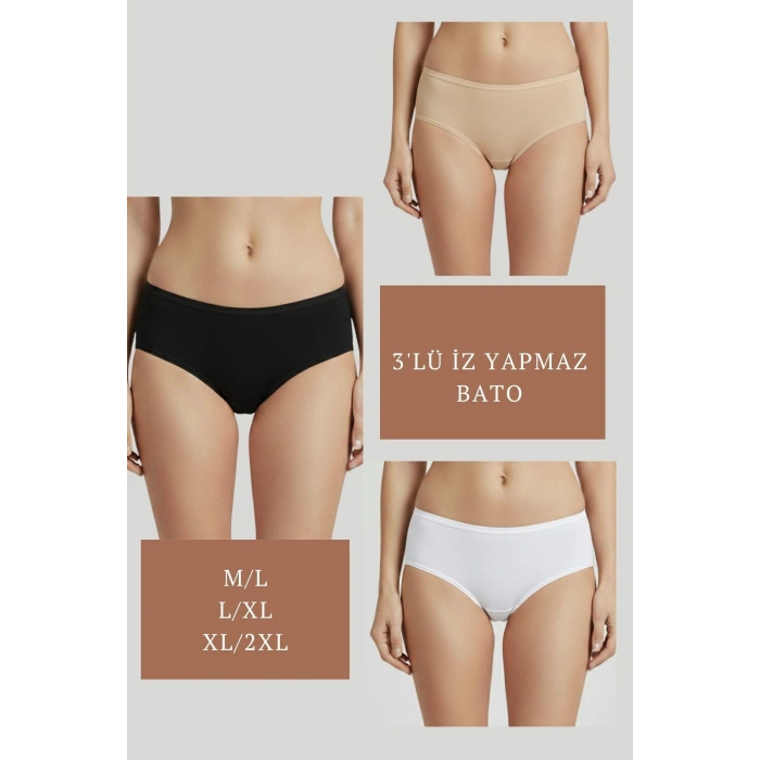 3lü Set Külot-siyah-beyaz-ten Dor2851