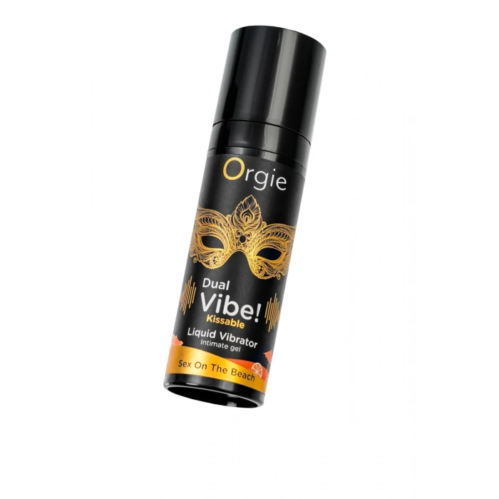 __Съедобный гель с эффектом вибрации Orgie DUAL VIBE!, со вкусом коктейля секс на пляже, 15 мл