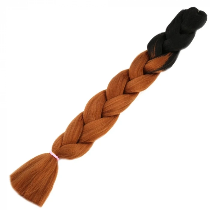 Afrika Örgülük Sentetik Ombreli Saç 100 Gr. - Siyah / Bakır