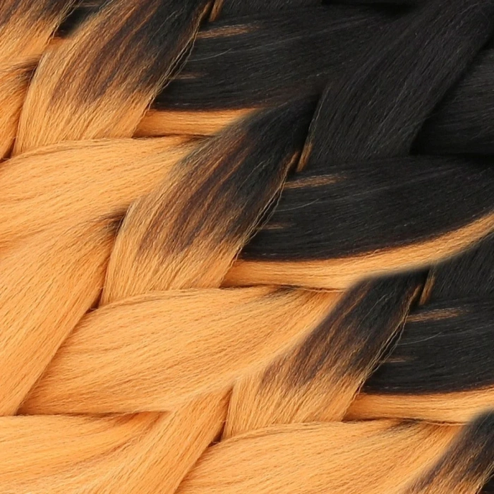 Afrika Örgülük Sentetik Ombreli Saç 100 Gr. - Siyah / Hardal Sarı