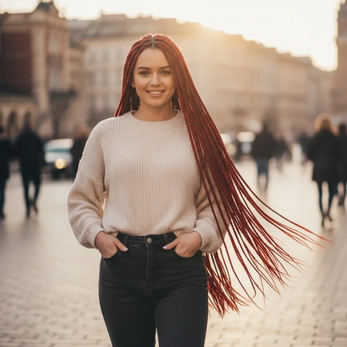 Afrika Örgüsü Ve Rasta İçin Sentetik Saç - Açık Kızıl