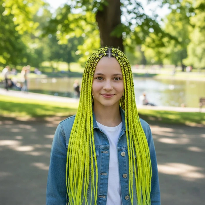 Afrika Örgüsü Ve Rasta İçin Sentetik Saç - Neon Sarı