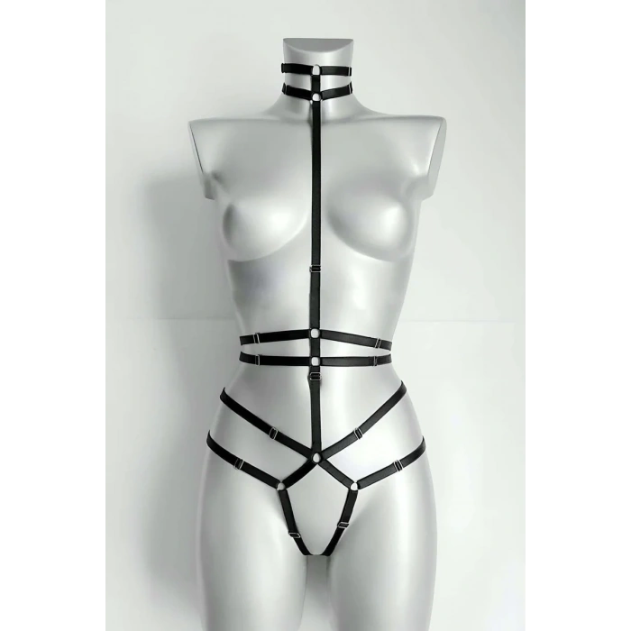 Ağ Kısmı Açık Seksi Jartiyer Harness - APFT370