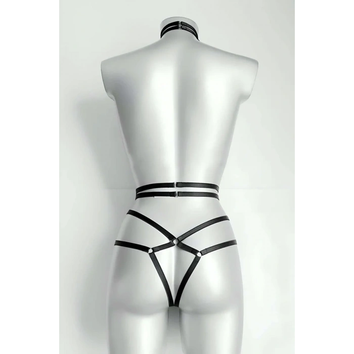 Ağ Kısmı Açık Seksi Jartiyer Harness - APFT370