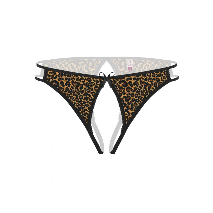 Ağı Açık Leopar Desenli Fantezi Külot String