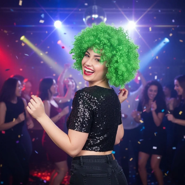 Animasyon Parti Ve Palyaço Peruğu - Açık Yeşil