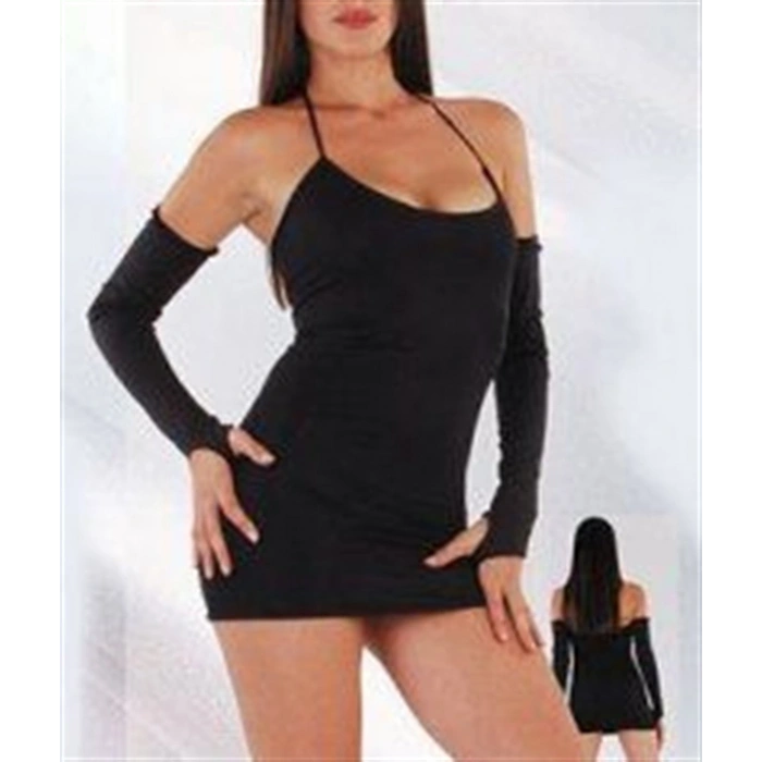 B060828 Eldivenli Mini Elbise