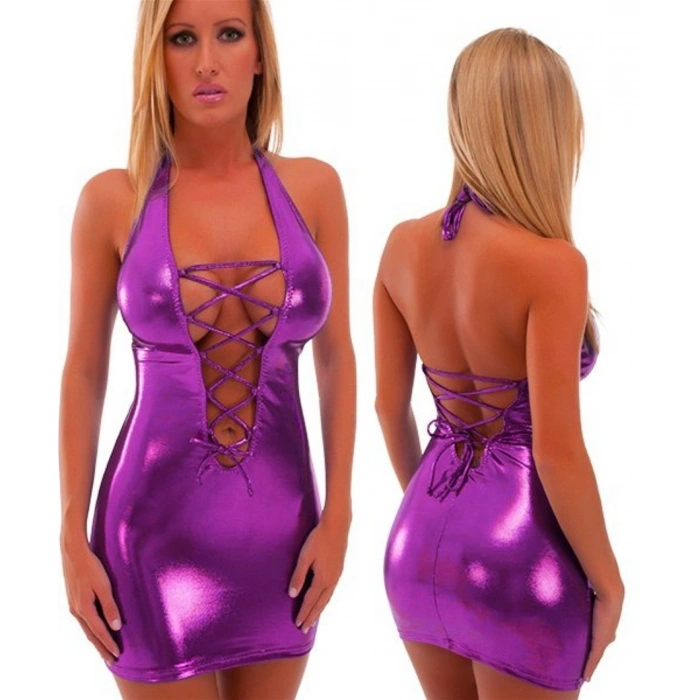 B100711 Fantazi Lame Mini Elbise