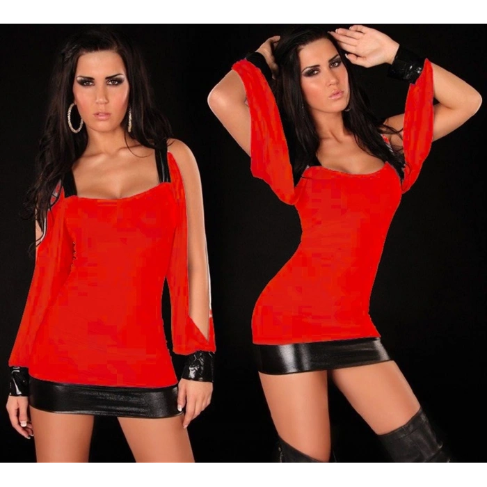 B100984 Seksi Mini Elbise