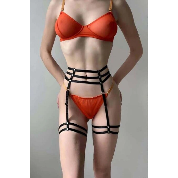 Bacak Ve Bel Bağlamalı Lastik Jartiyer - Brf1043