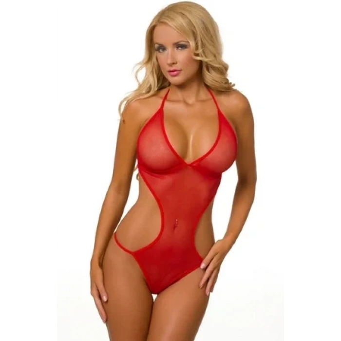 Bacio Fantazi Kırmızı Tül Babydoll Gecelik BC3232