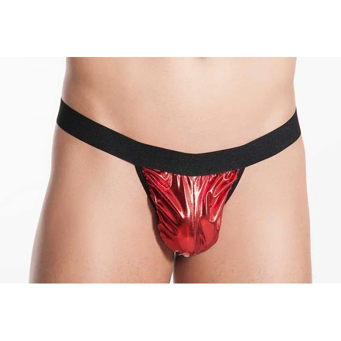 Bacio Fantezi Kırmızı Lame Seksi Erkek String - Tanga BC4590