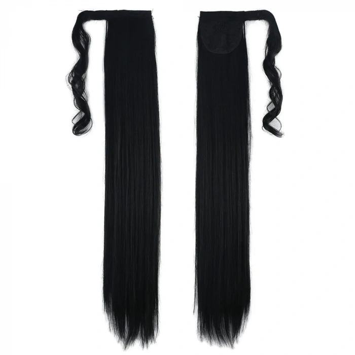 Bağlamalı Düz At Kuyruğu - Siyah