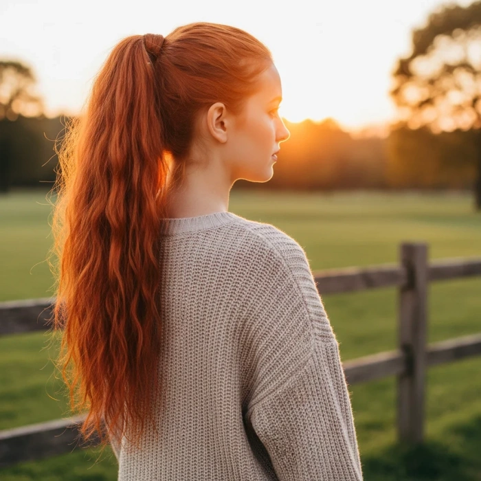 Bağlamalı Kabarık Dalgalı At Kuyruğu - Bakır