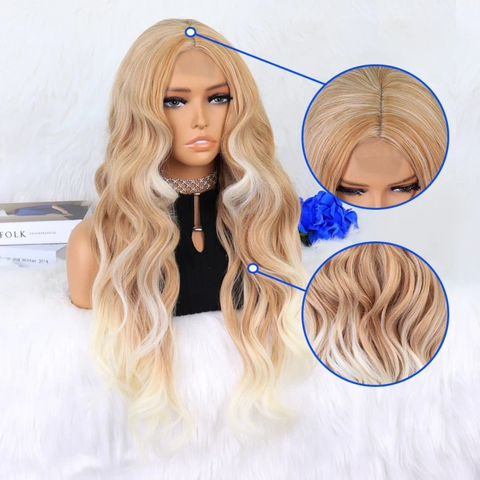 Balköpüğü Platin Röfleli Dalgalı Tül Peruk