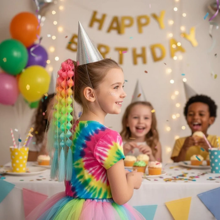 Balon Örgülü Simli Lastikli At Kuyruğu - ACM05