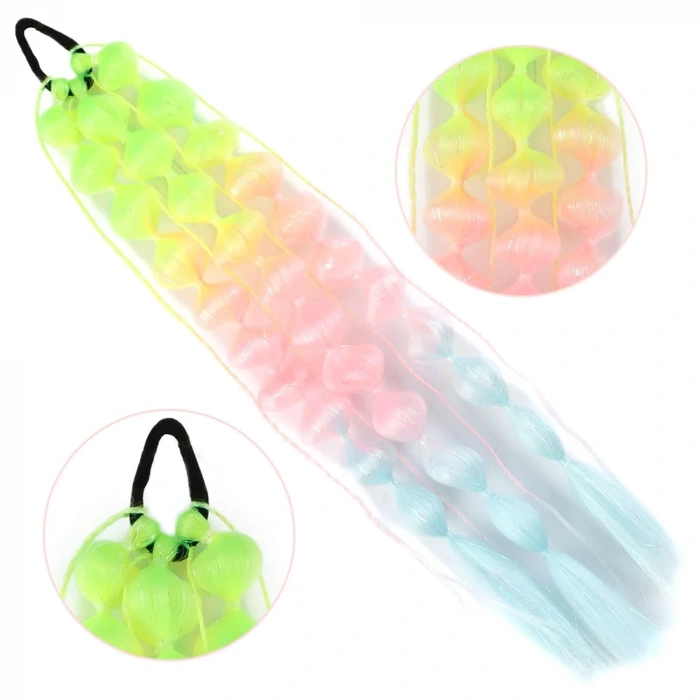 Balon Örgülü Simli Lastikli At Kuyruğu - ACM27