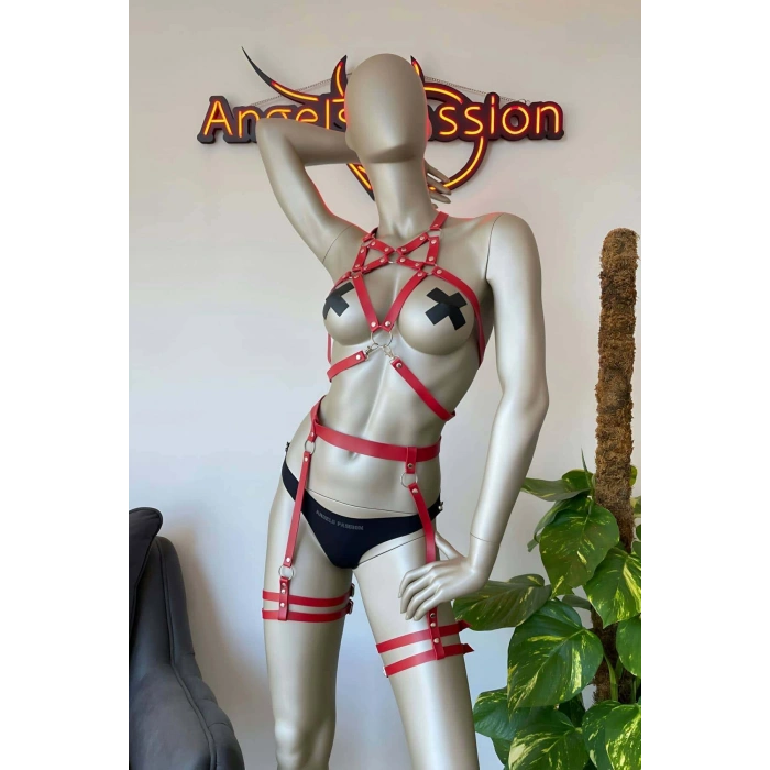 Bayan İç Giyim Deri Jartiyer Takım - Brf525