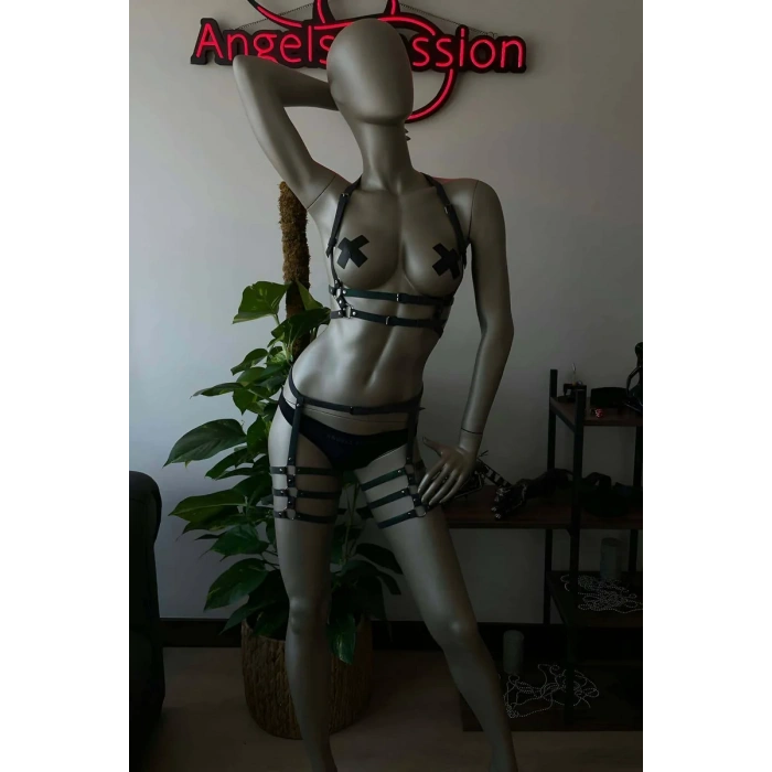 Bayan İç Giyim Renkli Reflektörlü Jartiyer Takım - APFT342