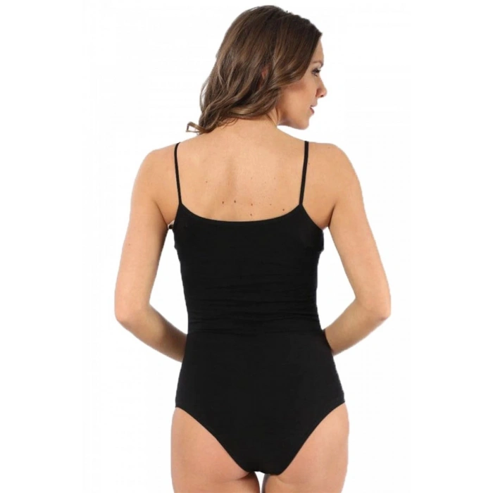 Bayan İp Askılı Çıtçıtlı Body Siyah