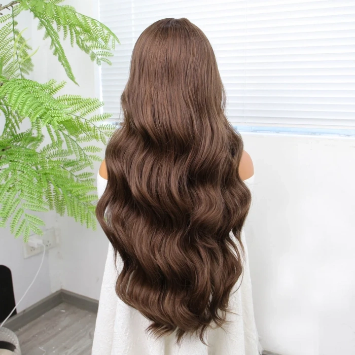 Bebek Kumralı Fiber Sentetik Geniş Dalgalı Tül Peruk