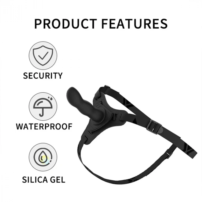 Belden Bağlamalı Modern Dildo Siyah 12,5 cm