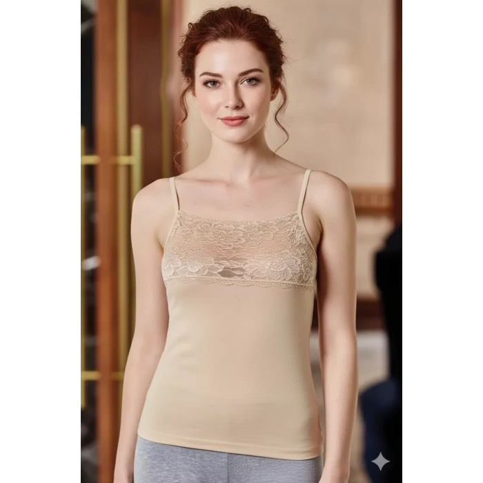 Berrak Kadın Dantelli İp Askılı Atlet 2046