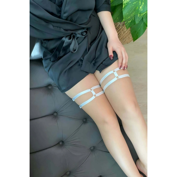 Beyaz Elastik Bacak Bandı - Brf54