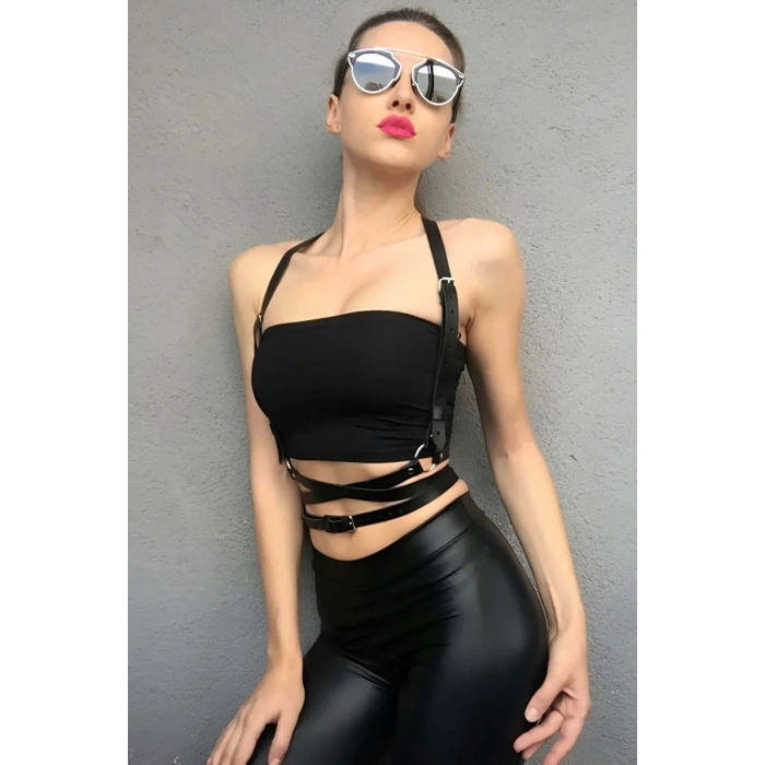 Body Üzeri Sexy Deri Harness - APFT198