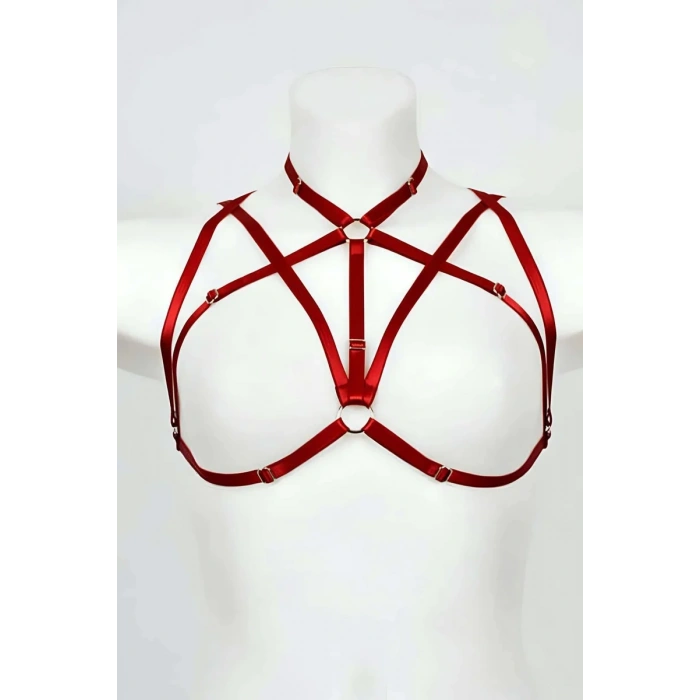 Boyundan Bağlamalı Fetiş Göğüs Harness - APFT166
