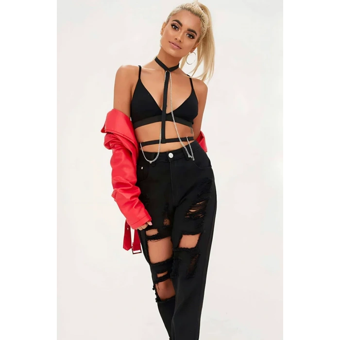 Boyundan Bağlı Zincir Detaylı Harness - APFT41