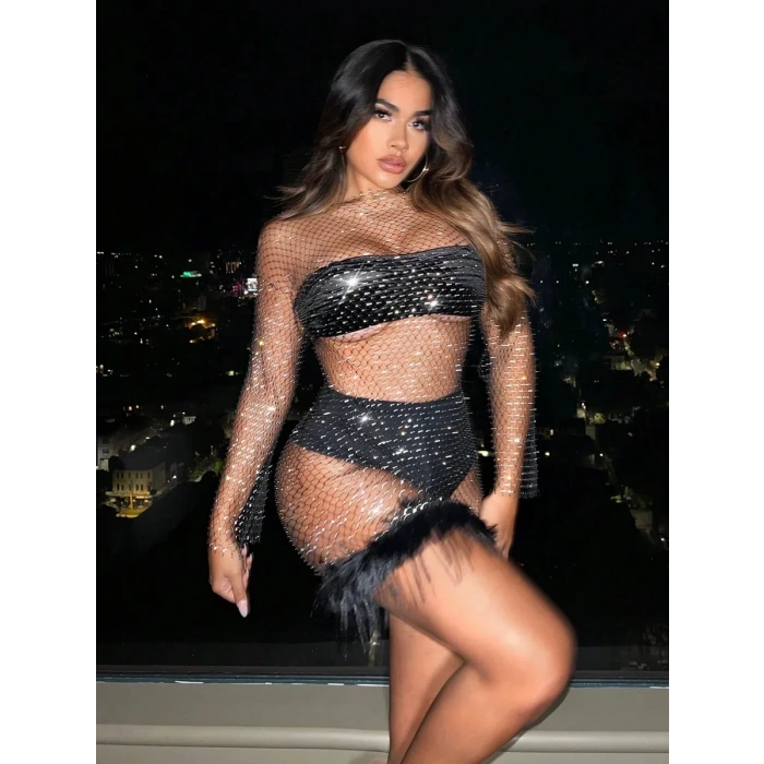 BÜYÜK BEDEN ELBİSE TÜYLÜ