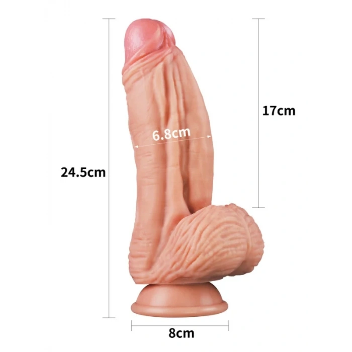 Censan 10 İnç Dual layered Platinum Silicone Cock - Flesh