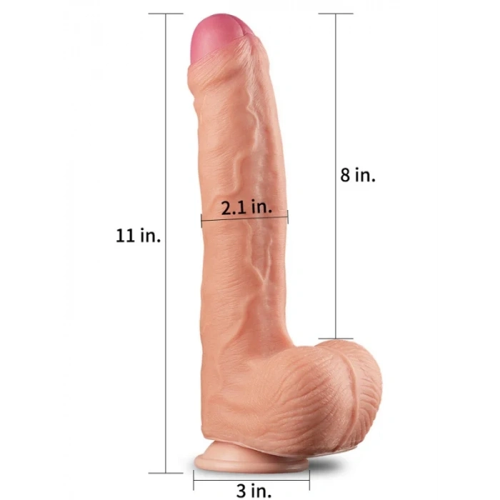 Censan 11 İnç Dual Layer Platinum Silicone Cock
