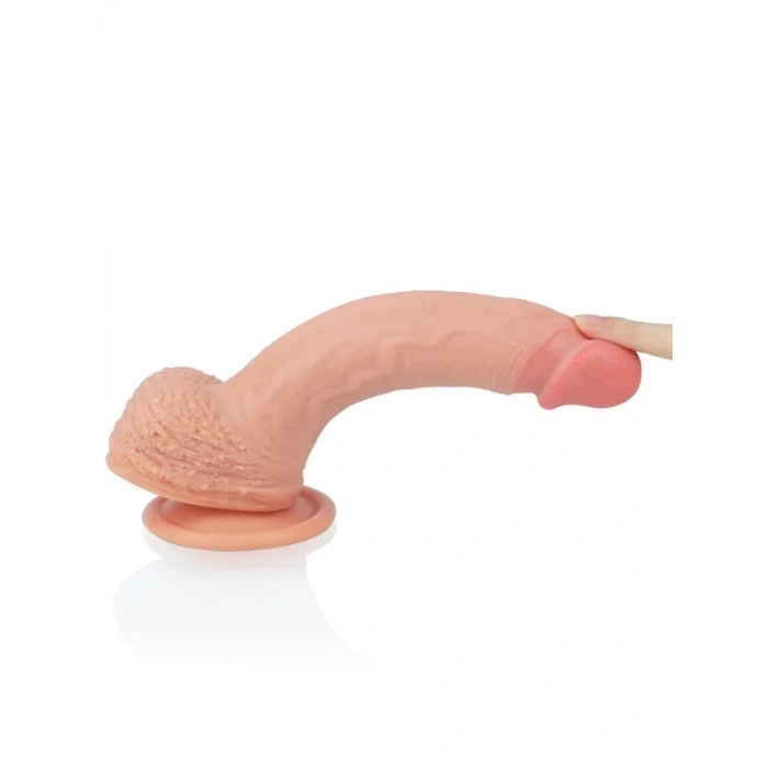 Censan 8.5 İnç Dual layered Platinum Silicone Cock Ten Dildo