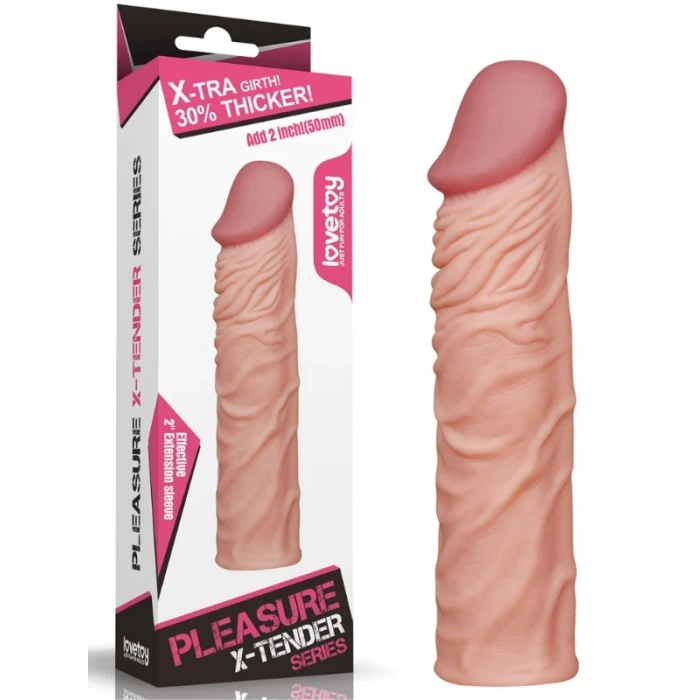 Censan Add 2" Pleasure X Tender Penis Sleeve Flesh