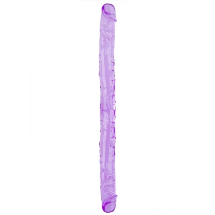 Censan Çift Taraflı Esnek Dildo 34 cm – Gerçekçi Dokulu Mor Renk