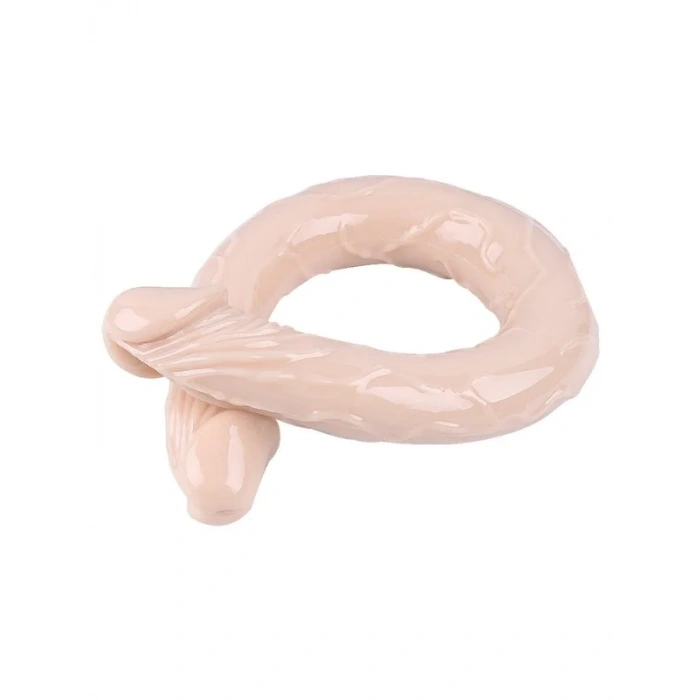 Censan Çift Taraflı Esnek Dildo 40 cm – Gerçekçi Dokulu Ten Renk