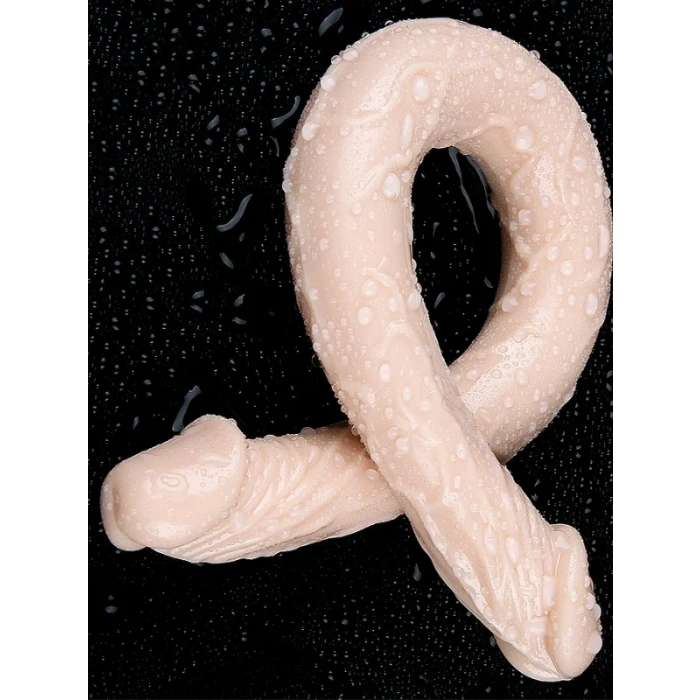 Censan Çift Taraflı Esnek Dildo 40 cm – Gerçekçi Dokulu Ten Renk