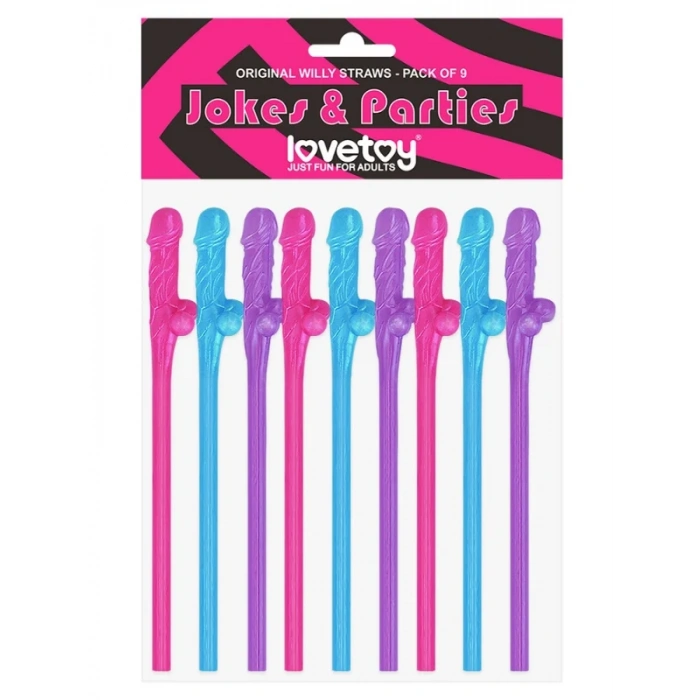 Censan Jokes & Parties Original Willy Straws – Pack of 9 Dildo Pipet